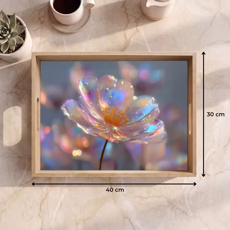 Tablett - Blume - Transparent - Pastellfarben - Tropfen — 7