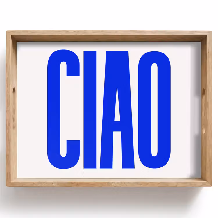 Tablett - Ciao - Großbuchstaben - Blau - Minimalistisch — 1