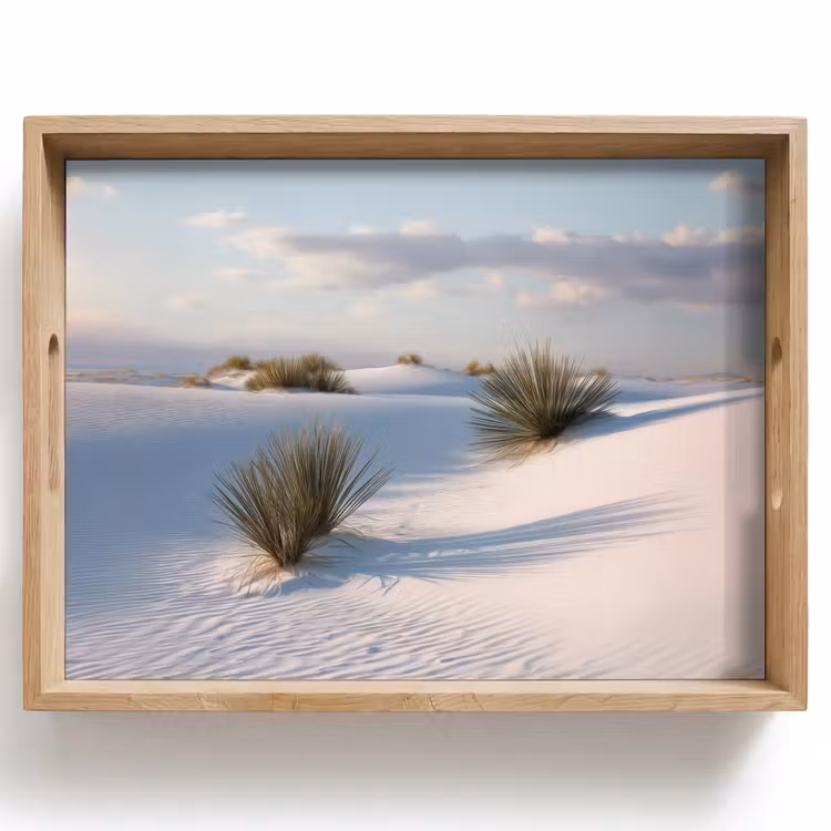 Tablett - Dünen - Gras - Wolken - Beige — 1