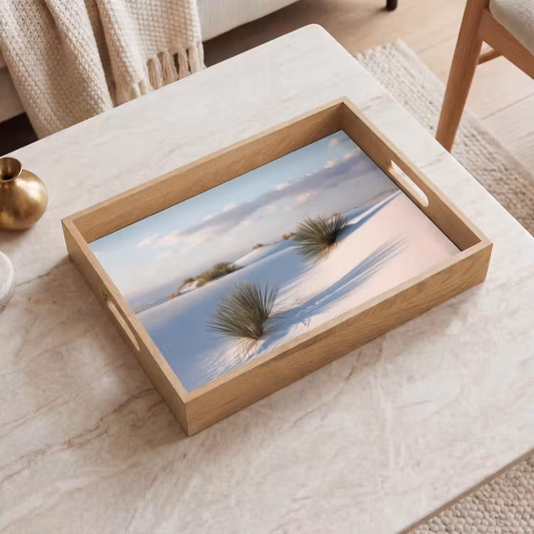 Tablett - Dünen - Gras - Wolken - Beige — 2