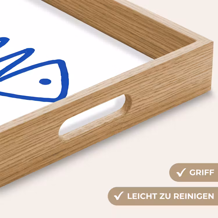 Tablett - Fisch - Minimalistisch - Blau - Linie — 8