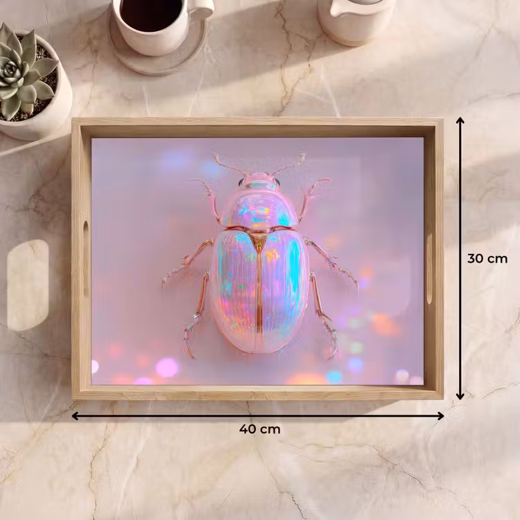 Tablett - Käfer - Metallic - Lichteffekt - Rosa — 7