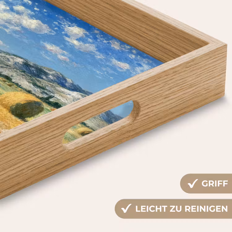 Tablett - Landschaft - Strohballen - Berge - Wolken — 8