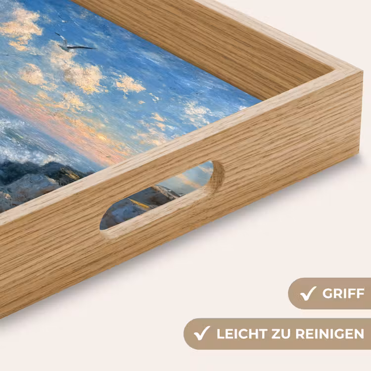 Tablett - Meer - Wellen - Felsen - Möwen — 8
