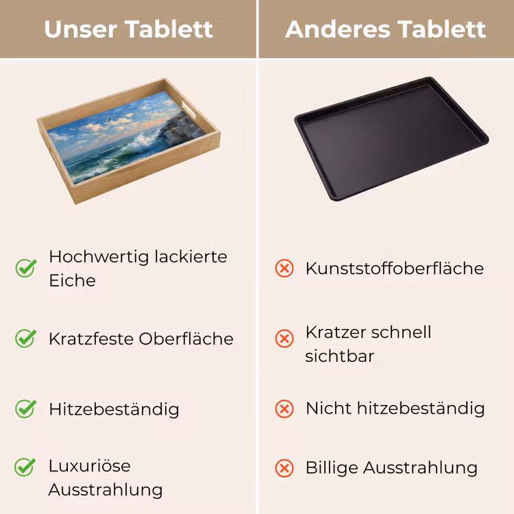 Tablett - Meer - Wellen - Felsen - Möwen — 9