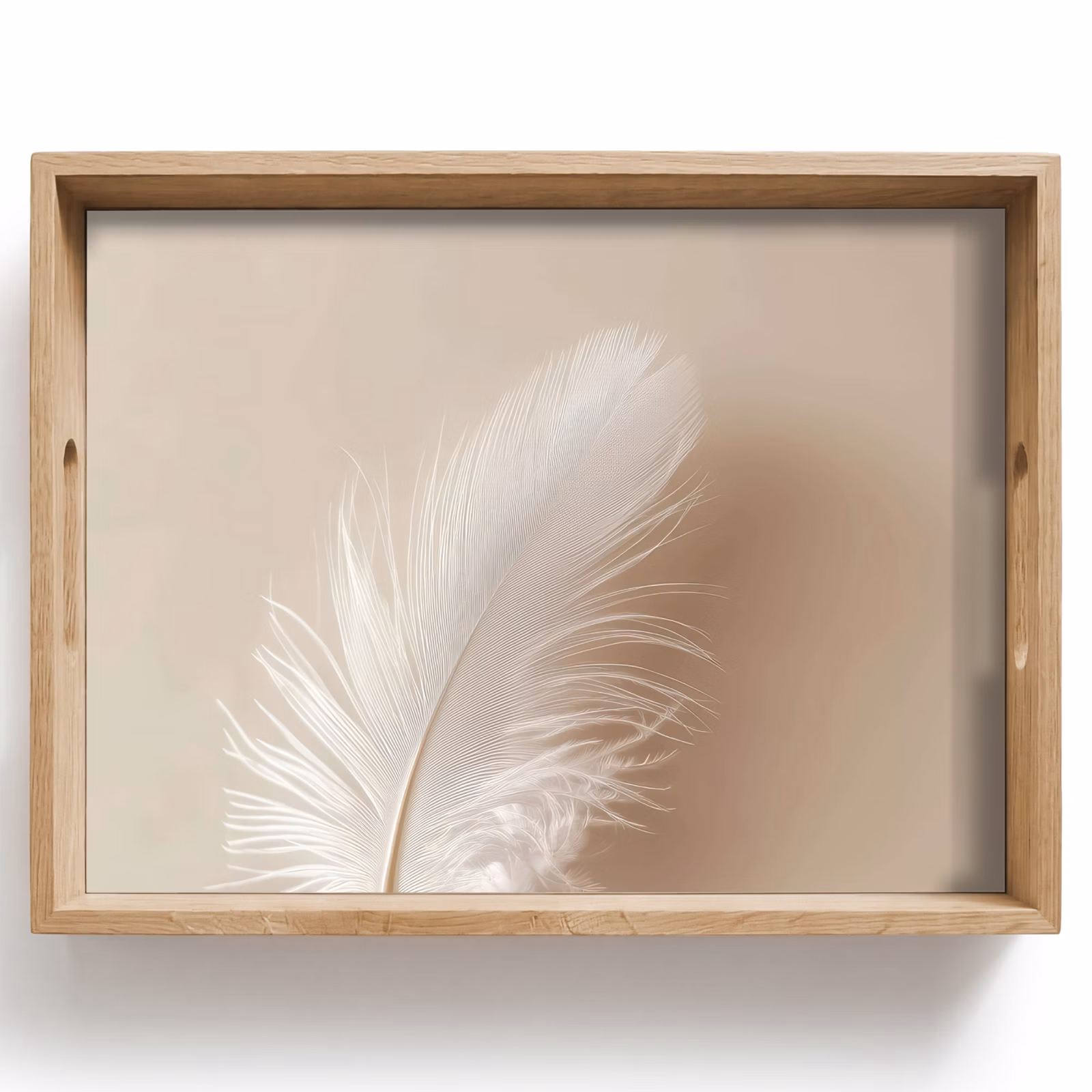 Tablett - Feder - Minimalistisch - Rosa — 1