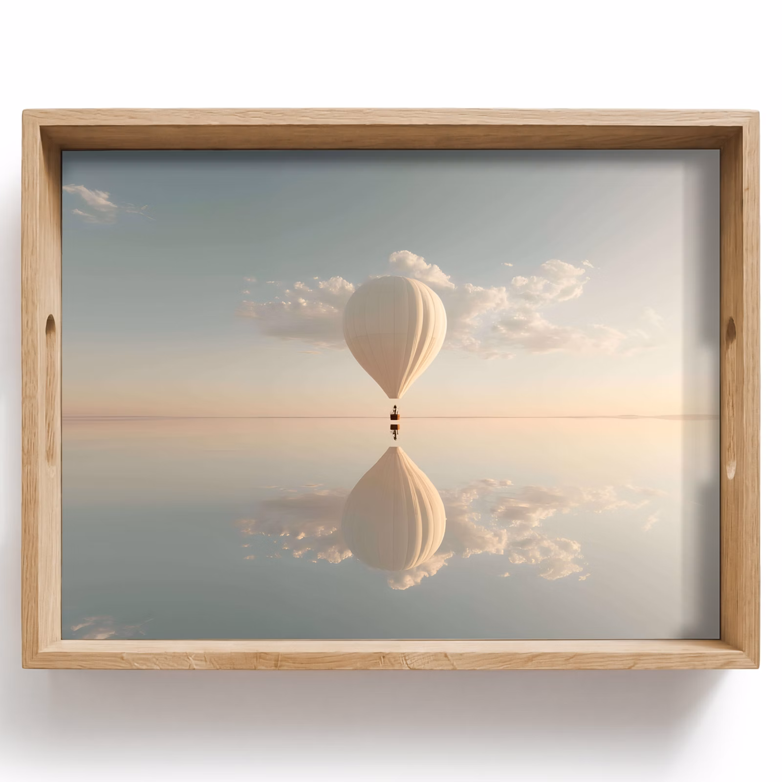 Tablett - Heißluftballon - Wolken - Wasser - Blau — 1