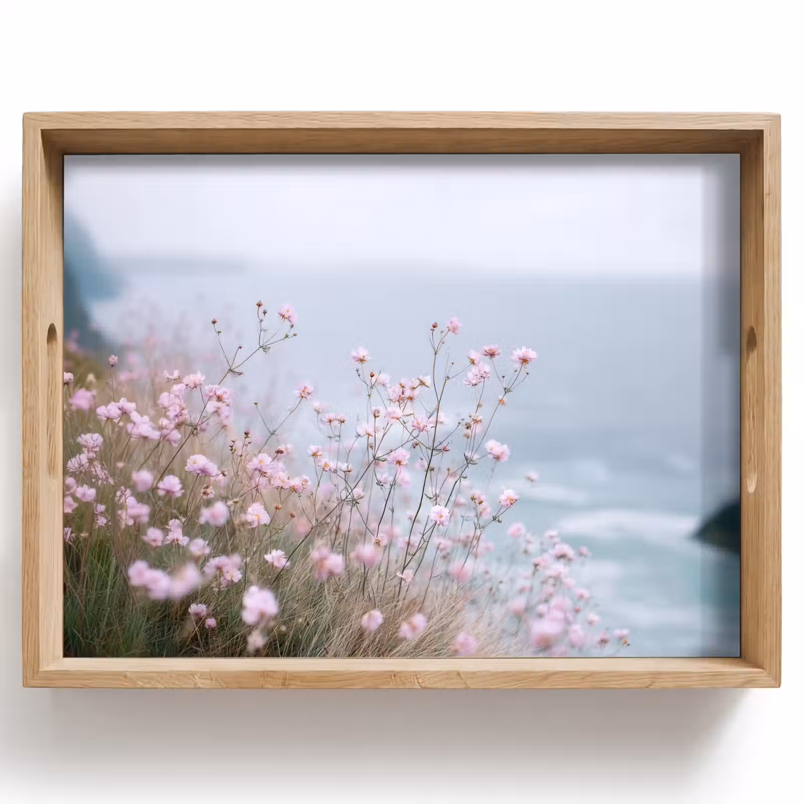 Tablett - Klippe - Blumen - Meer - Rosa — 1