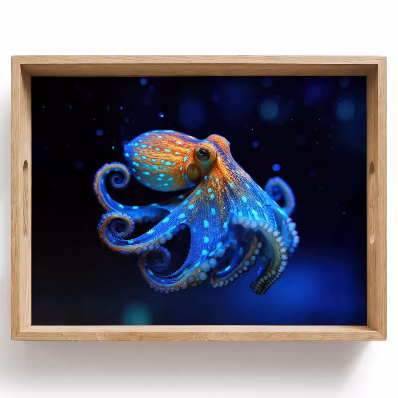 Tablett - Oktopus - Punkte - Blau - Meer — 1