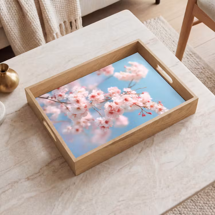 Tablett - Äste - Blüten - Rosa — 2