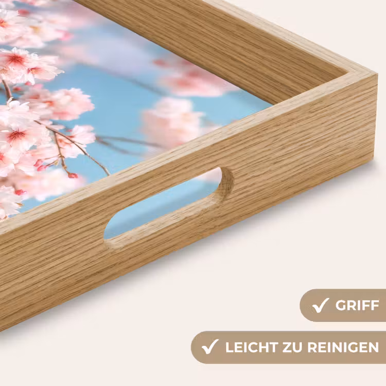 Tablett - Äste - Blüten - Rosa — 8
