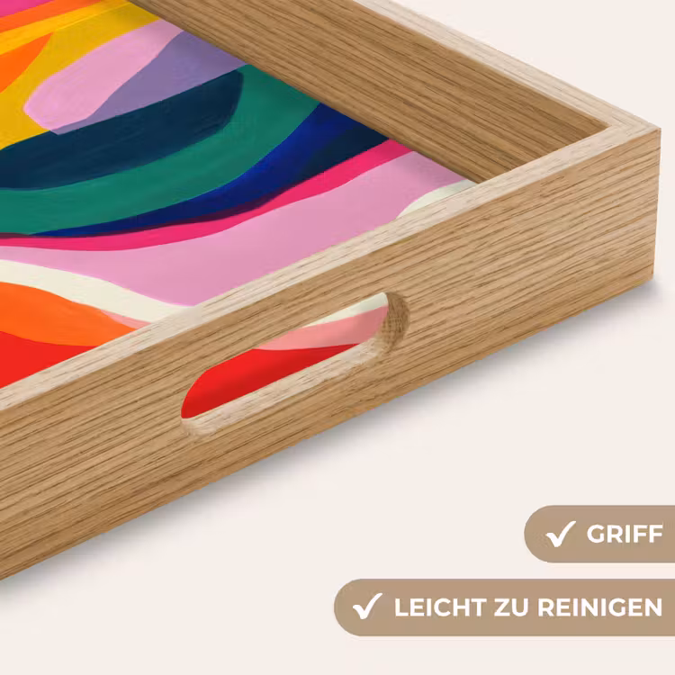 Tablett - Formen - Gewellt - Abstrakt - Hellrosa — 8