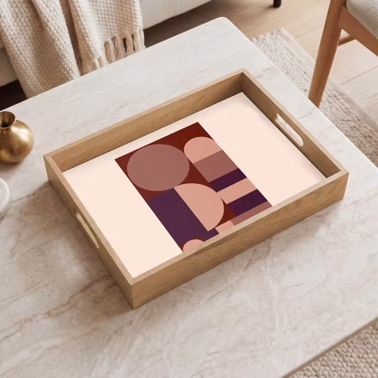 Tablett - Geometrisch - Kreise - Rot — 2