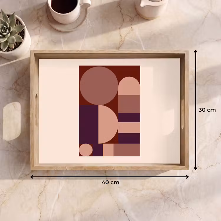 Tablett - Geometrisch - Kreise - Rot — 7
