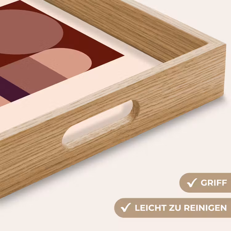 Tablett - Geometrisch - Kreise - Rot — 8