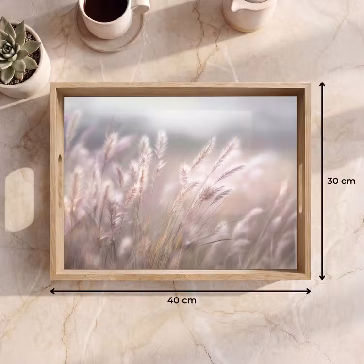 Tablett - Grasfahnen - Wind - Beige - Neblig — 7