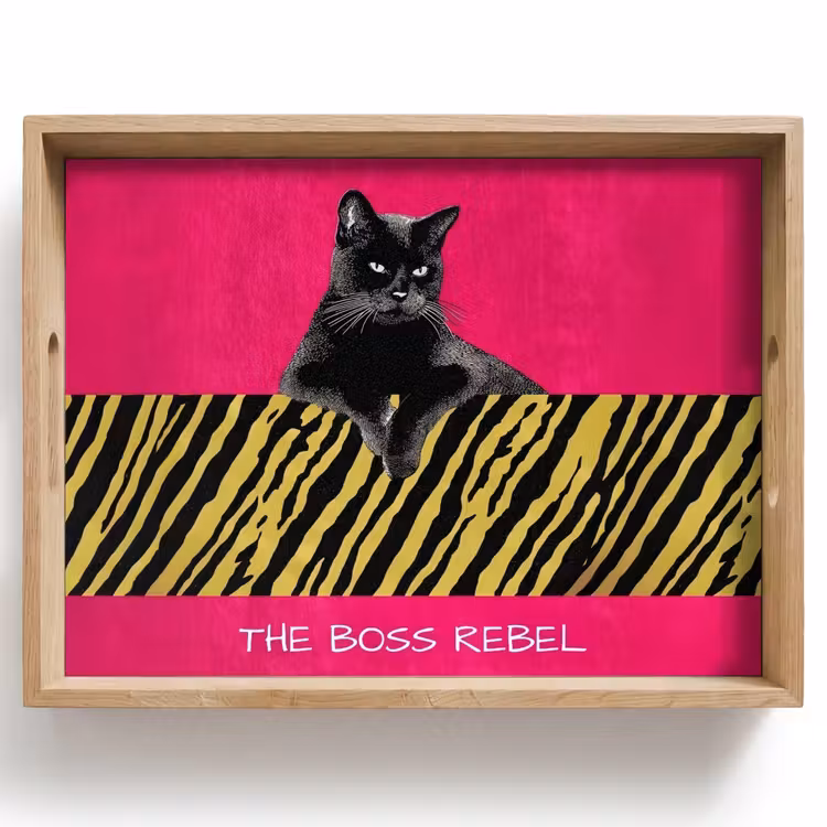 Tablett - Katze - Boss - Rosa - Tigerdruck — 1