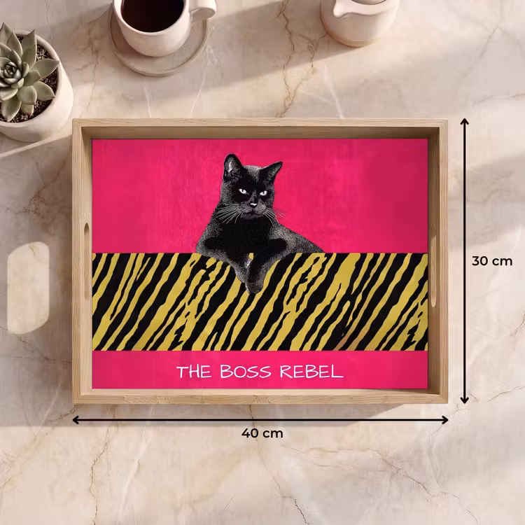 Tablett - Katze - Boss - Rosa - Tigerdruck — 7