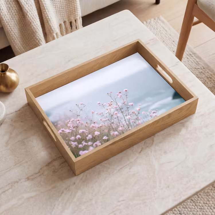 Tablett - Klippe - Blumen - Meer - Rosa — 2
