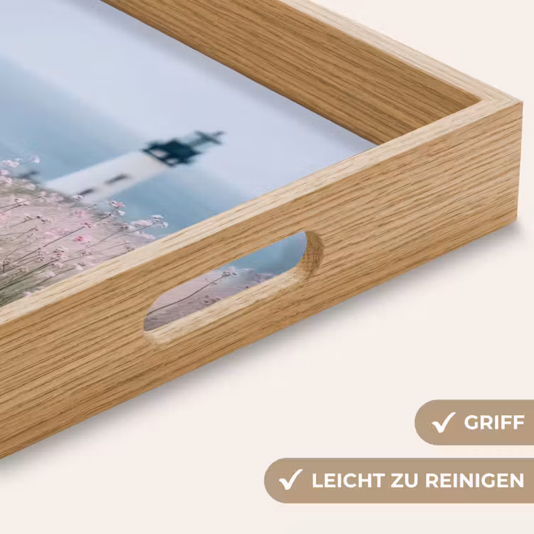 Tablett - Leuchtturm - Klippe - Meer - Blumen — 8