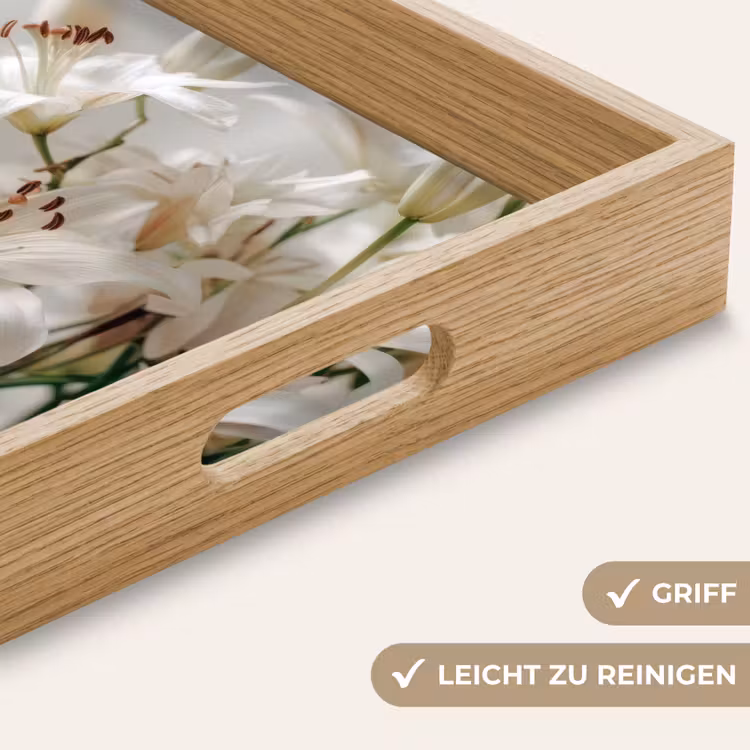 Tablett - Lilien - Boekte - Weiß - Staubgefäße — 8