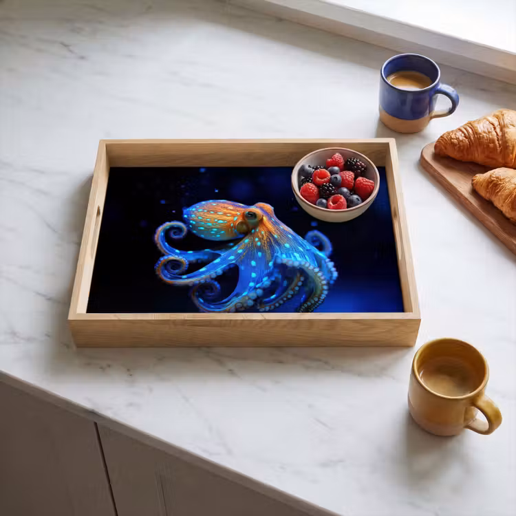 Tablett - Oktopus - Punkte - Blau - Meer — 3