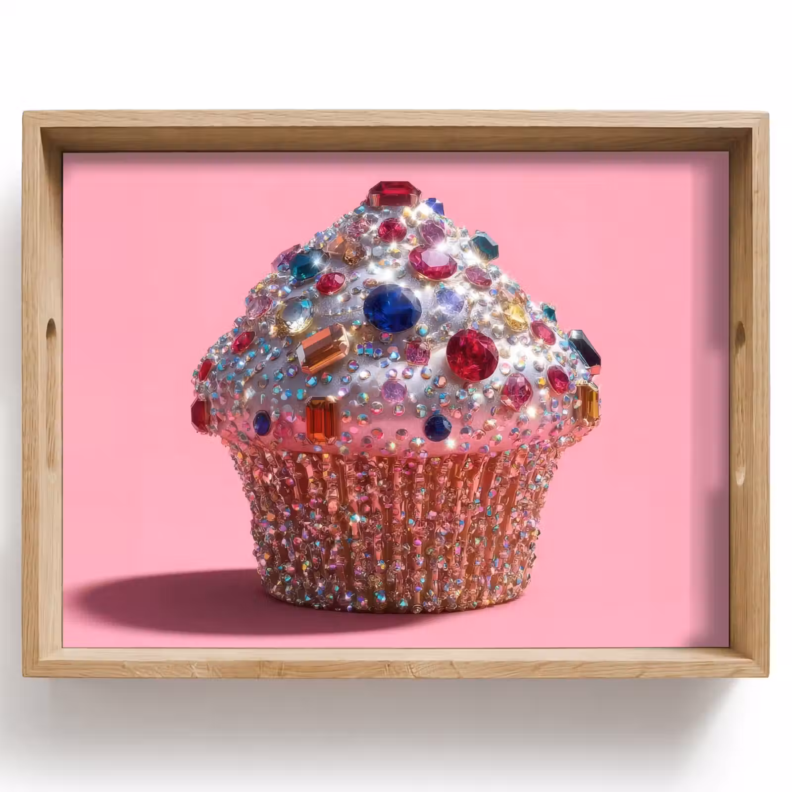 Tablett - Cupcake - Bunt - Edelsteine — 1