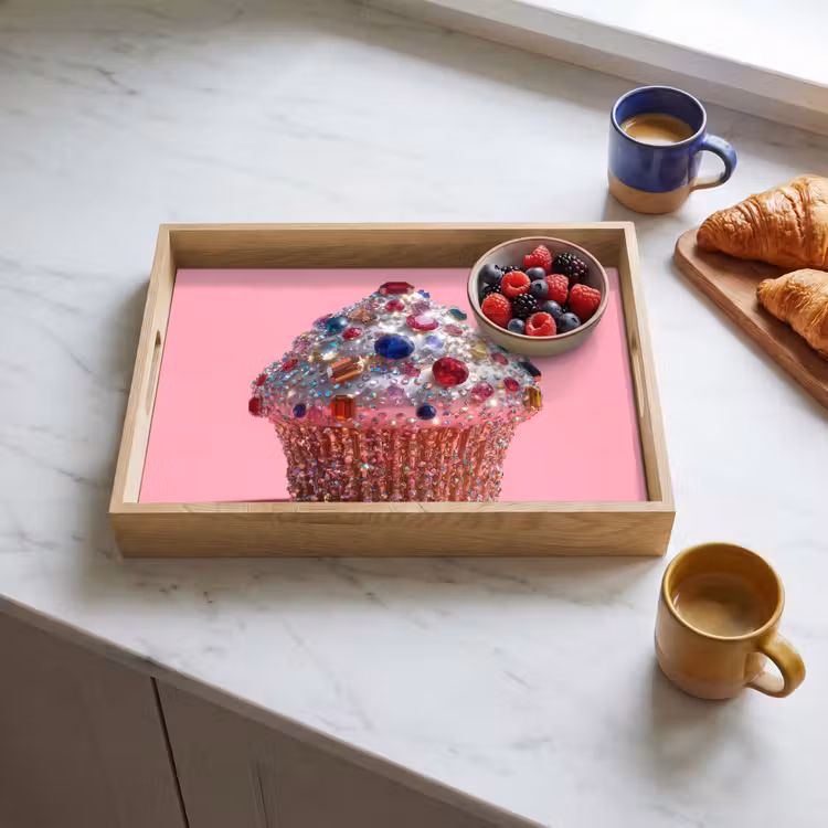 Tablett - Cupcake - Bunt - Edelsteine — 3