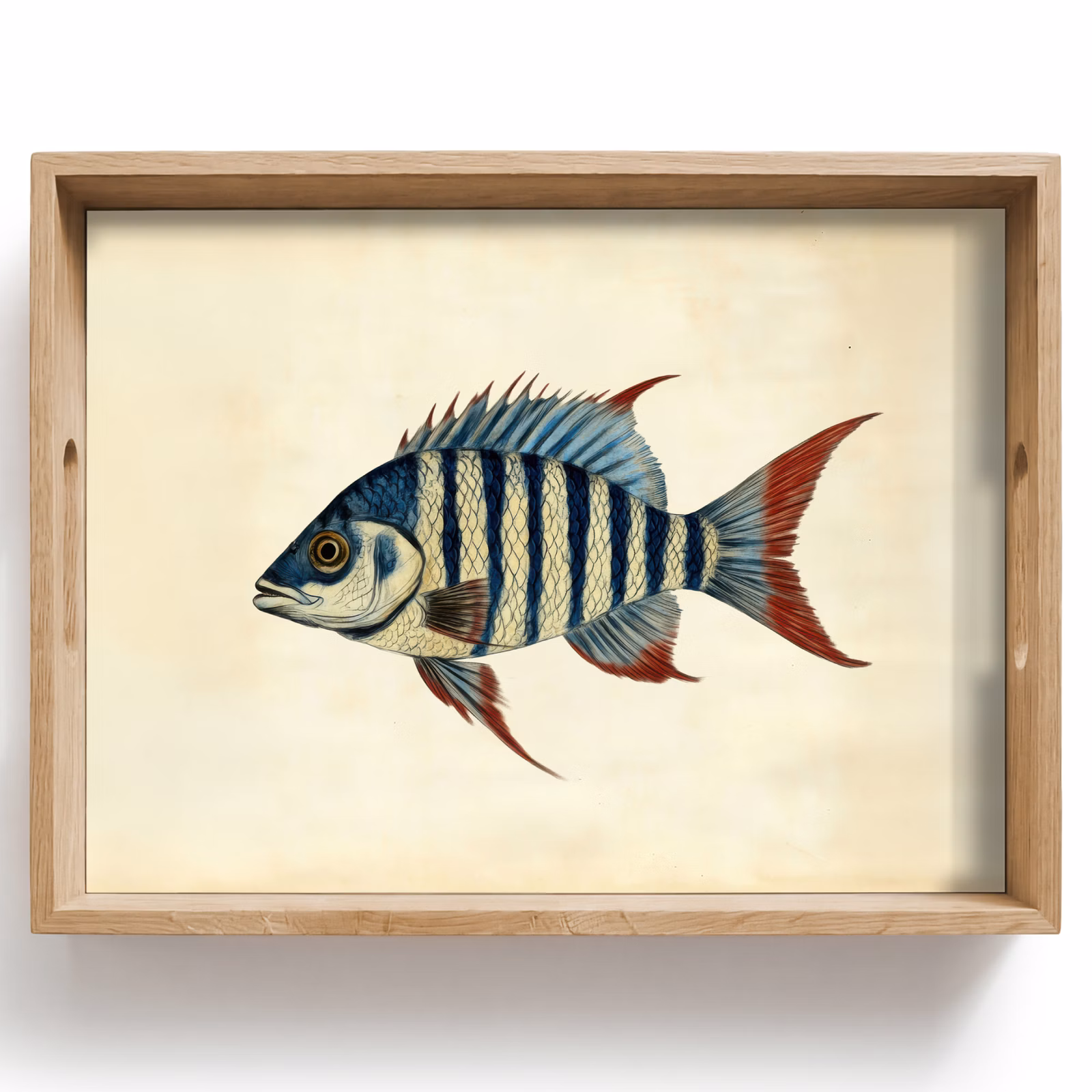 Tablett - Gestreift - Dunkelblau - Rückenflosse - Fisch — 1