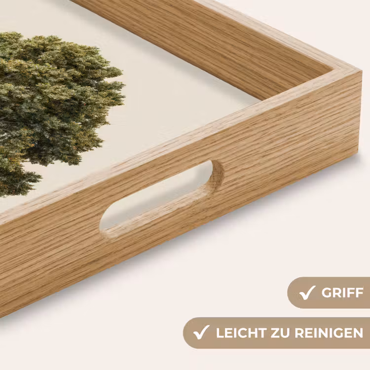 Tablett - Eichenbaum - Grün - Heller Hintergrund — 8