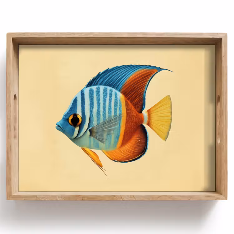 Tablett - Fisch - Flossen - Blau - Augen — 1