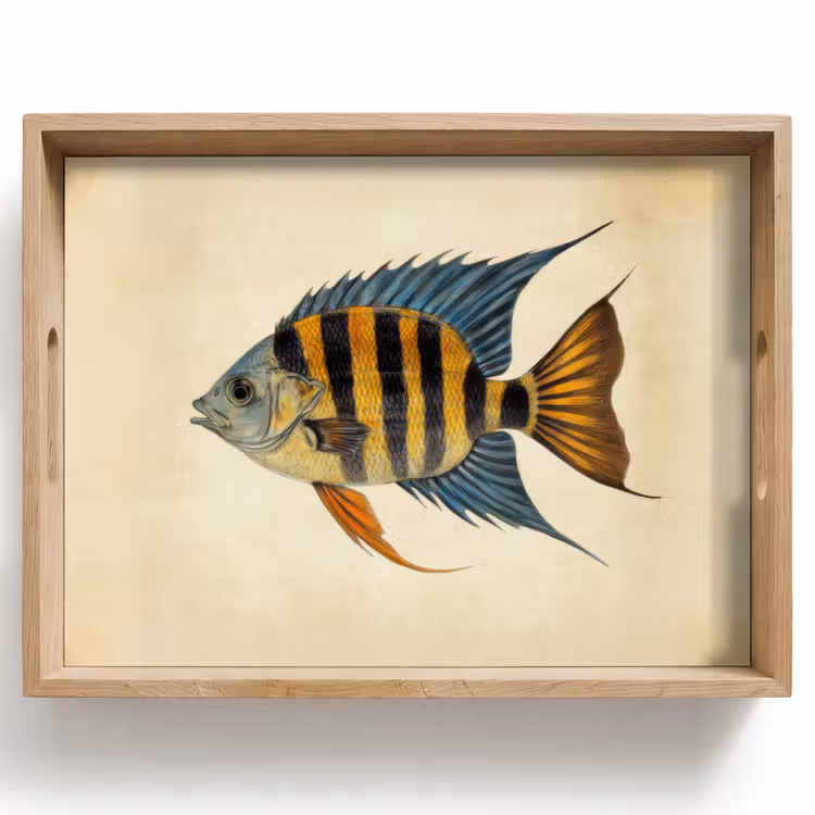 Tablett - Fische - Tropisch - Streifen - Flossen — 1