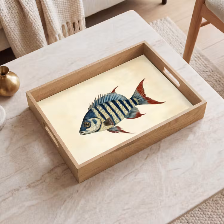 Tablett - Gestreift - Dunkelblau - Rückenflosse - Fisch — 2