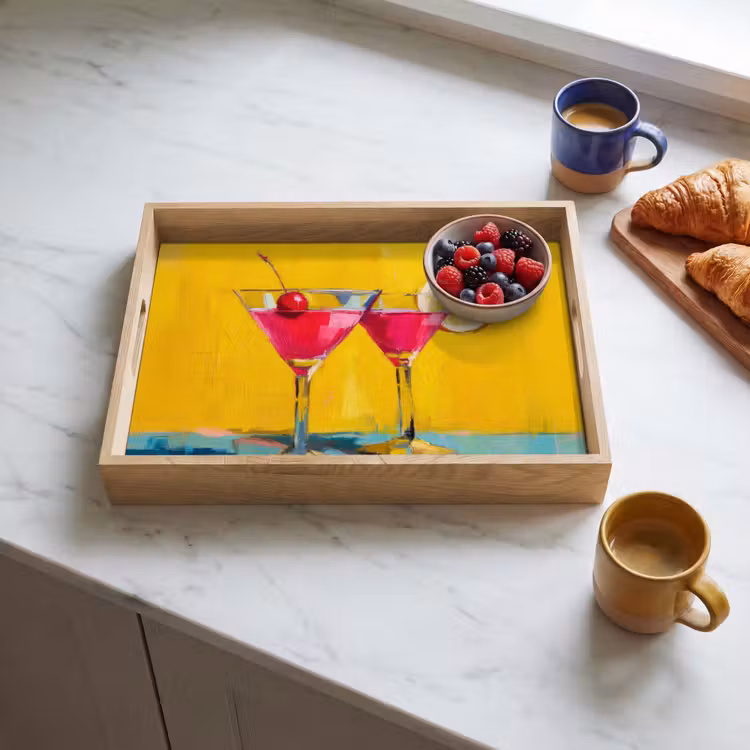 Tablett - Gläser - Cocktail - Zitrone - Kirsche — 3