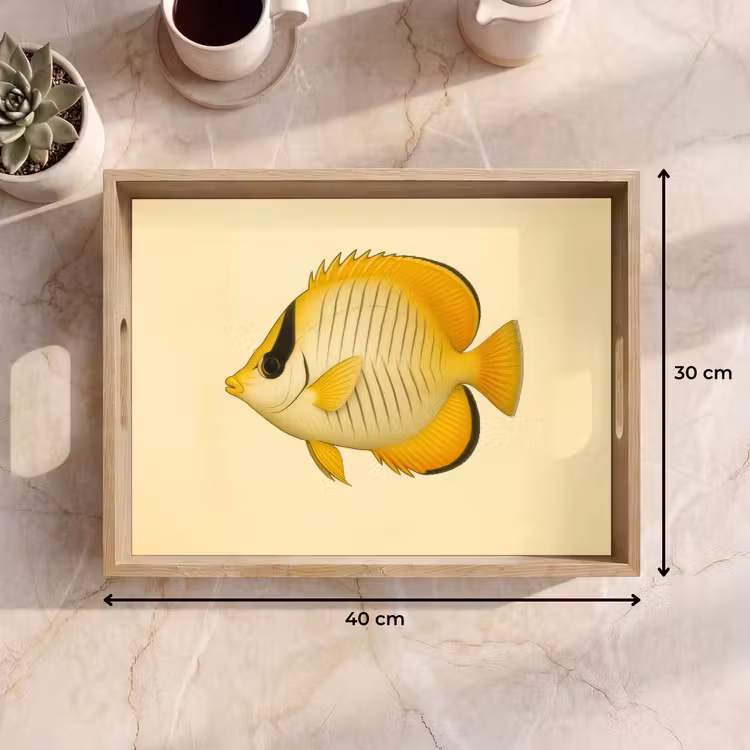 Tablett - Oval - Fisch - Gelb - Schuppen — 7