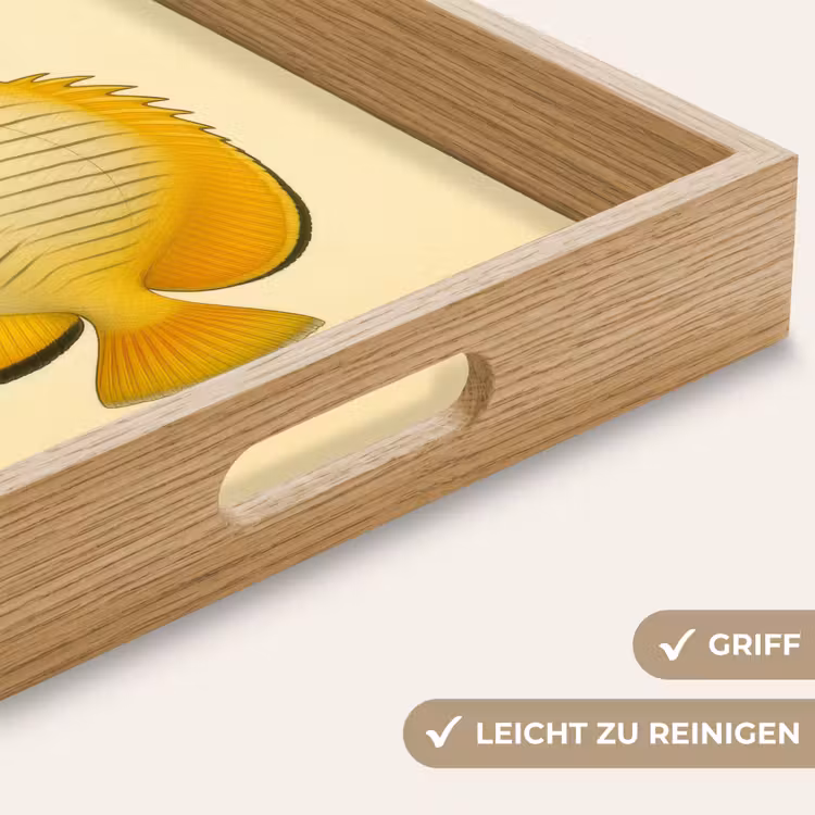 Tablett - Oval - Fisch - Gelb - Schuppen — 8