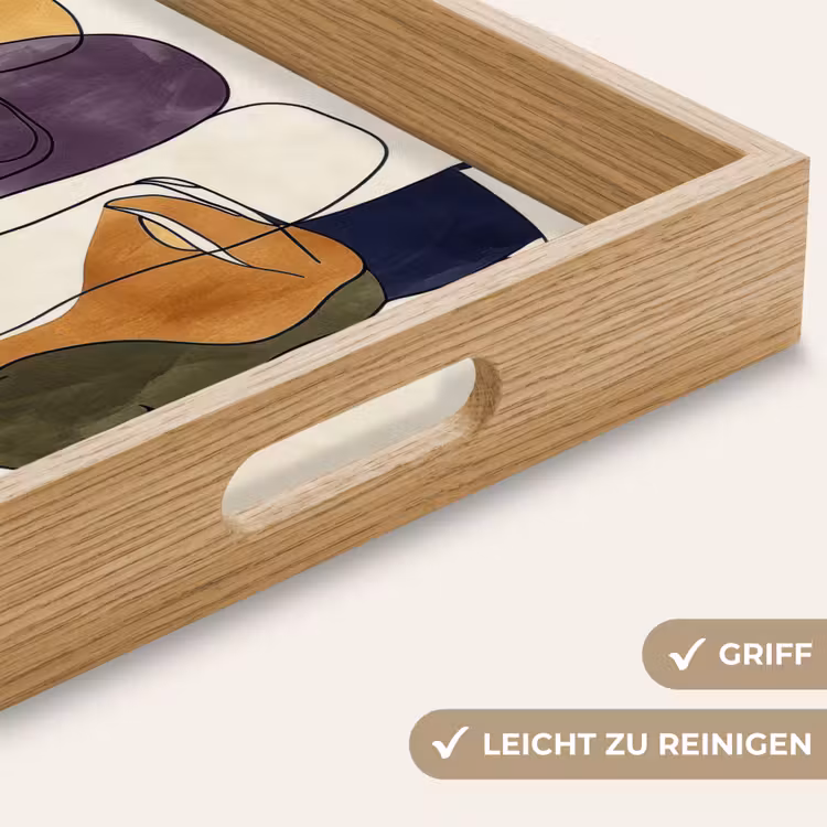 Tablett - Abstrakt - Überlappende Gesichter - Lila - Dunkelgrün — 8