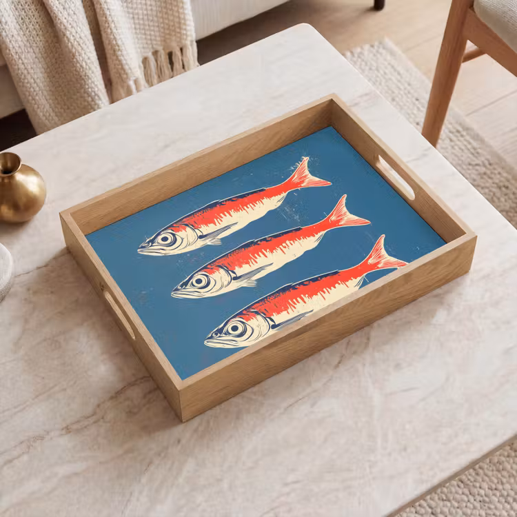 Tablett - Fische - Rot - Blau — 2