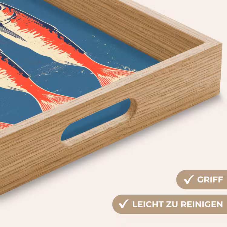 Tablett - Fische - Rot - Blau — 8