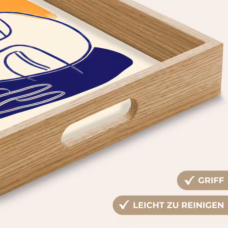 Tablett - Minimalistisch - Gesicht - Hand - Orange - Blau — 8