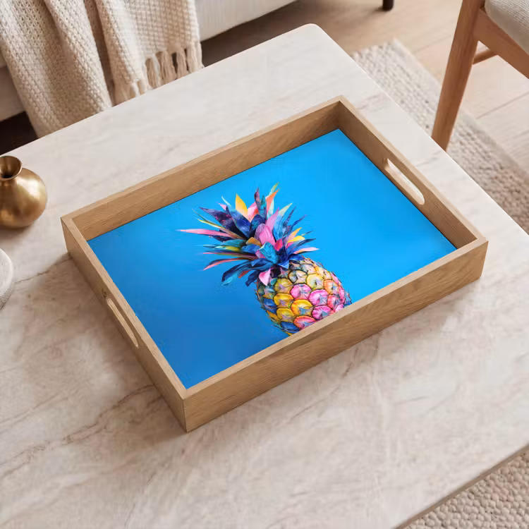 Tablett - Ananas - Blau - Tropisch - Fröhlich — 2