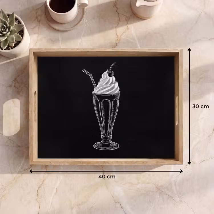 Tablett - Eis-Coupé - Kirsche - Kreide - Schlagsahne — 7