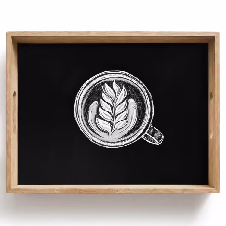 Tablett - Kreidezeichnung - Kaffee - Latte Art — 1