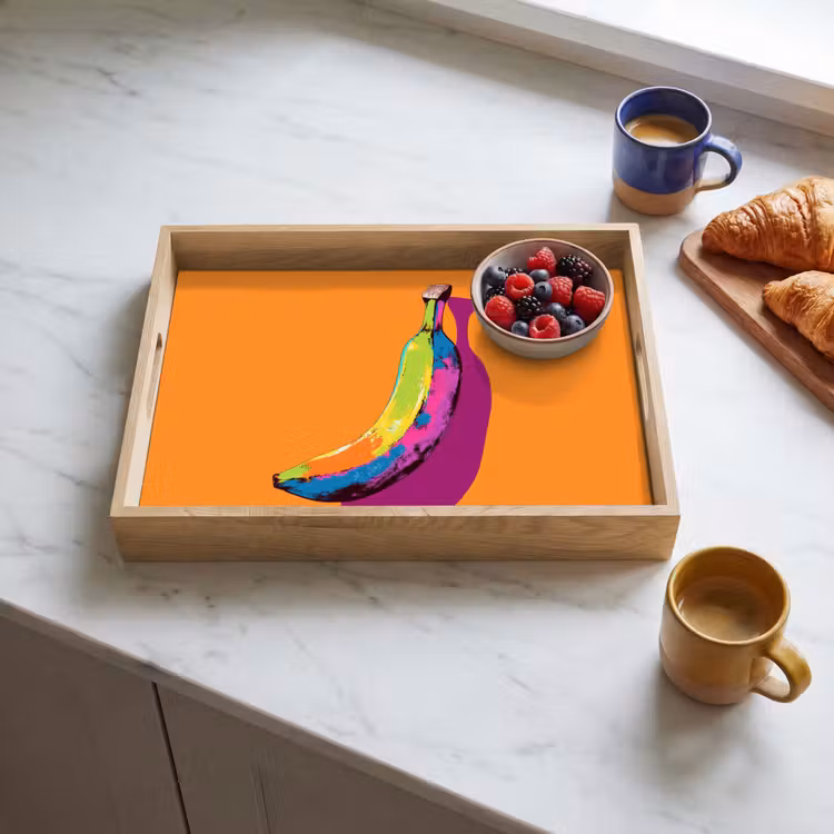 Tablett - Leuchtende Farben - Banane - Pop-Art — 3