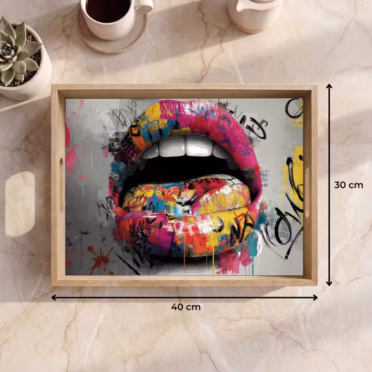 Tablett - Lippen - Graffiti - Ausdrucksstark — 7