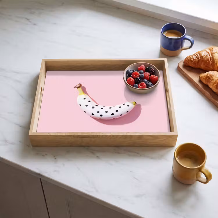 Tablett - Banane - Tupfen - rosa — 3