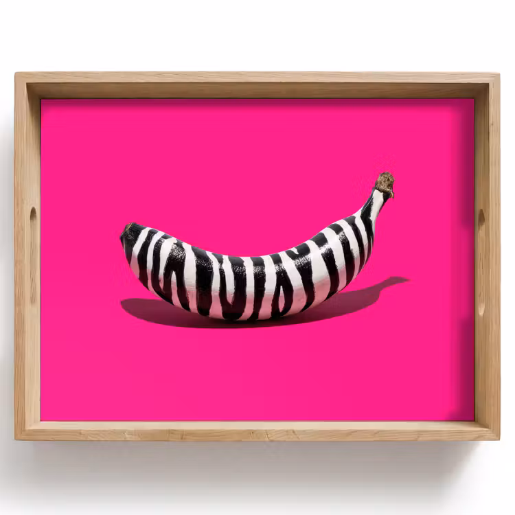 Tablett - Banane - Zebramuster - Rosa — 1