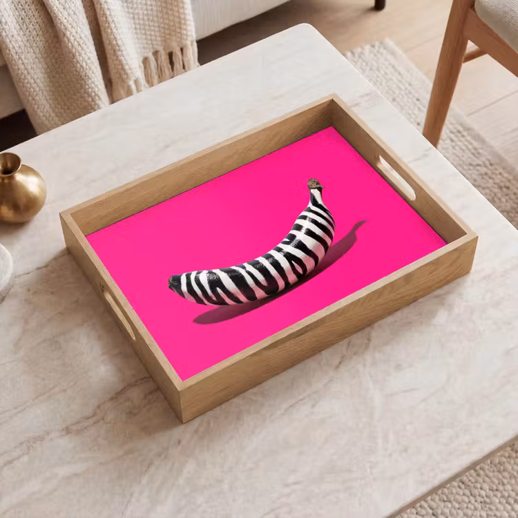 Tablett - Banane - Zebramuster - Rosa — 2