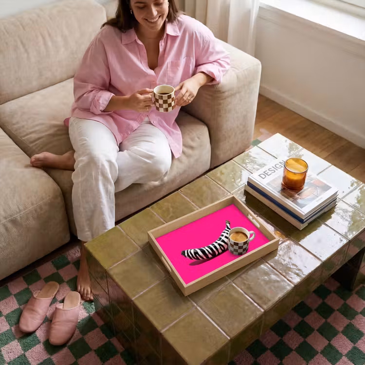 Tablett - Banane - Zebramuster - Rosa — 4