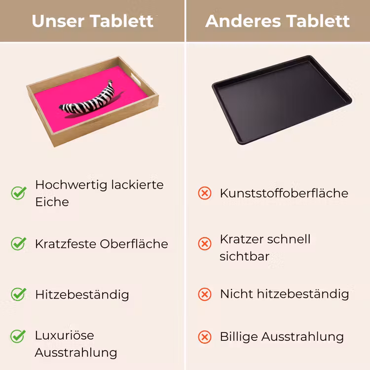 Tablett - Banane - Zebramuster - Rosa — 9
